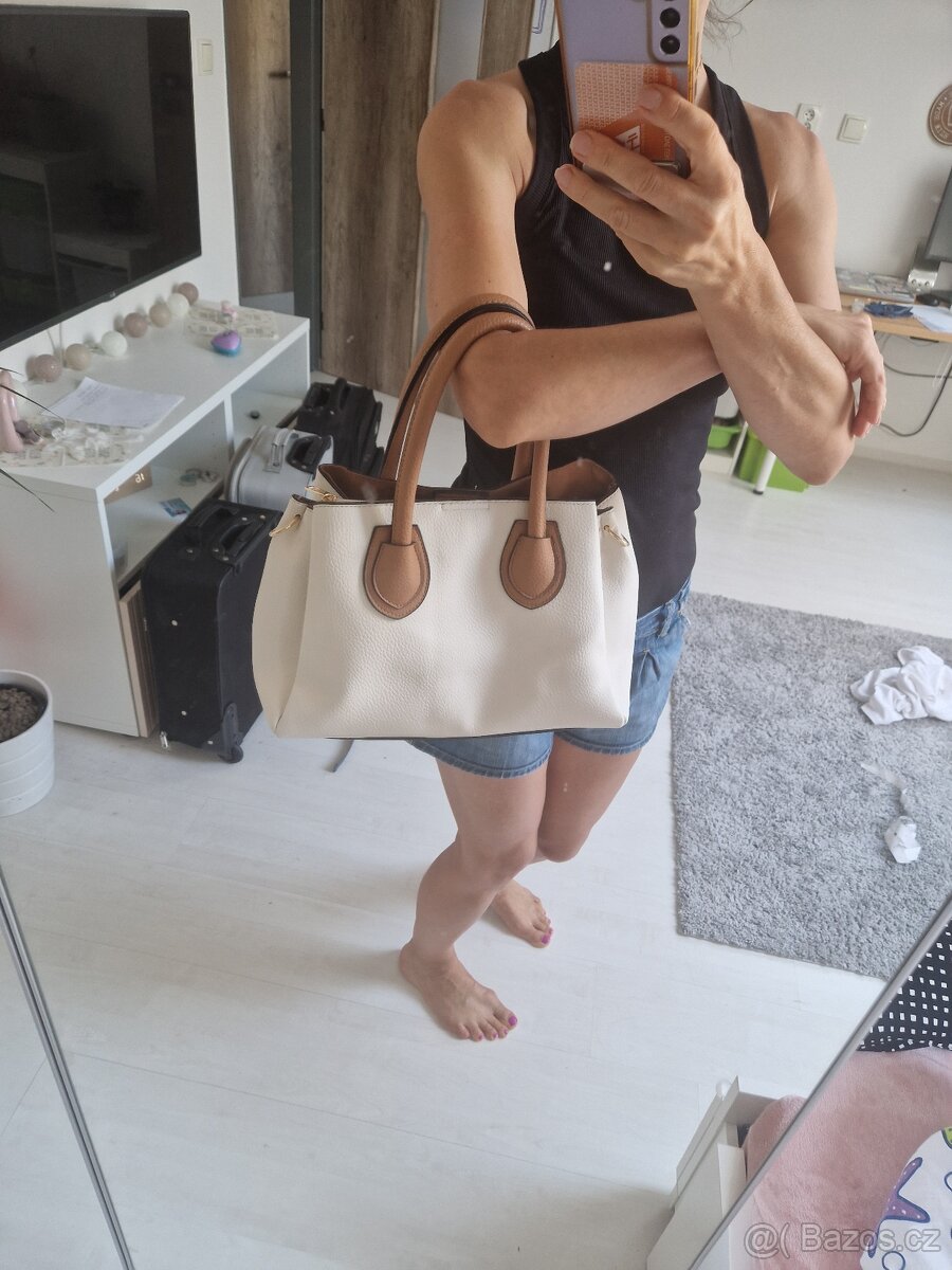 Bílo hnědá kabelka - 12