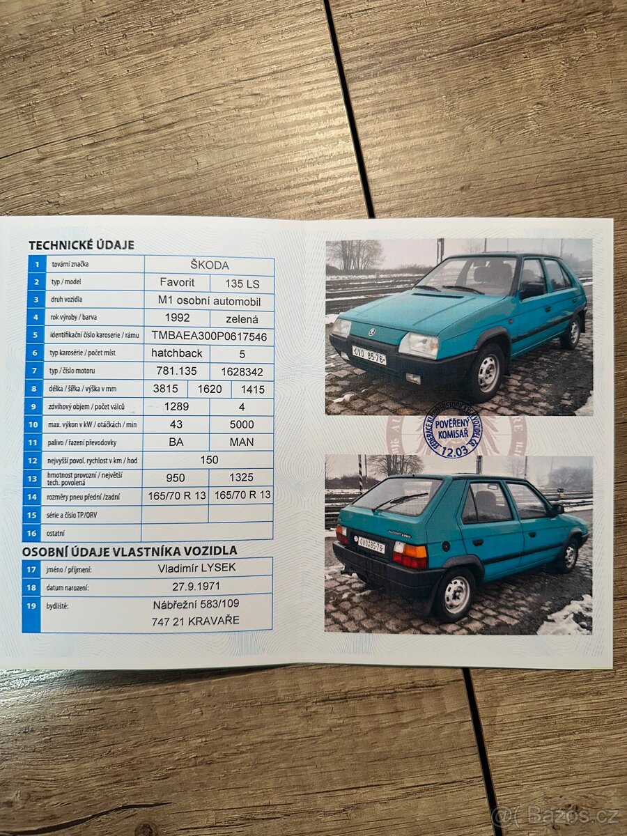 Prodám Škodu Favorit 135 LS - 12