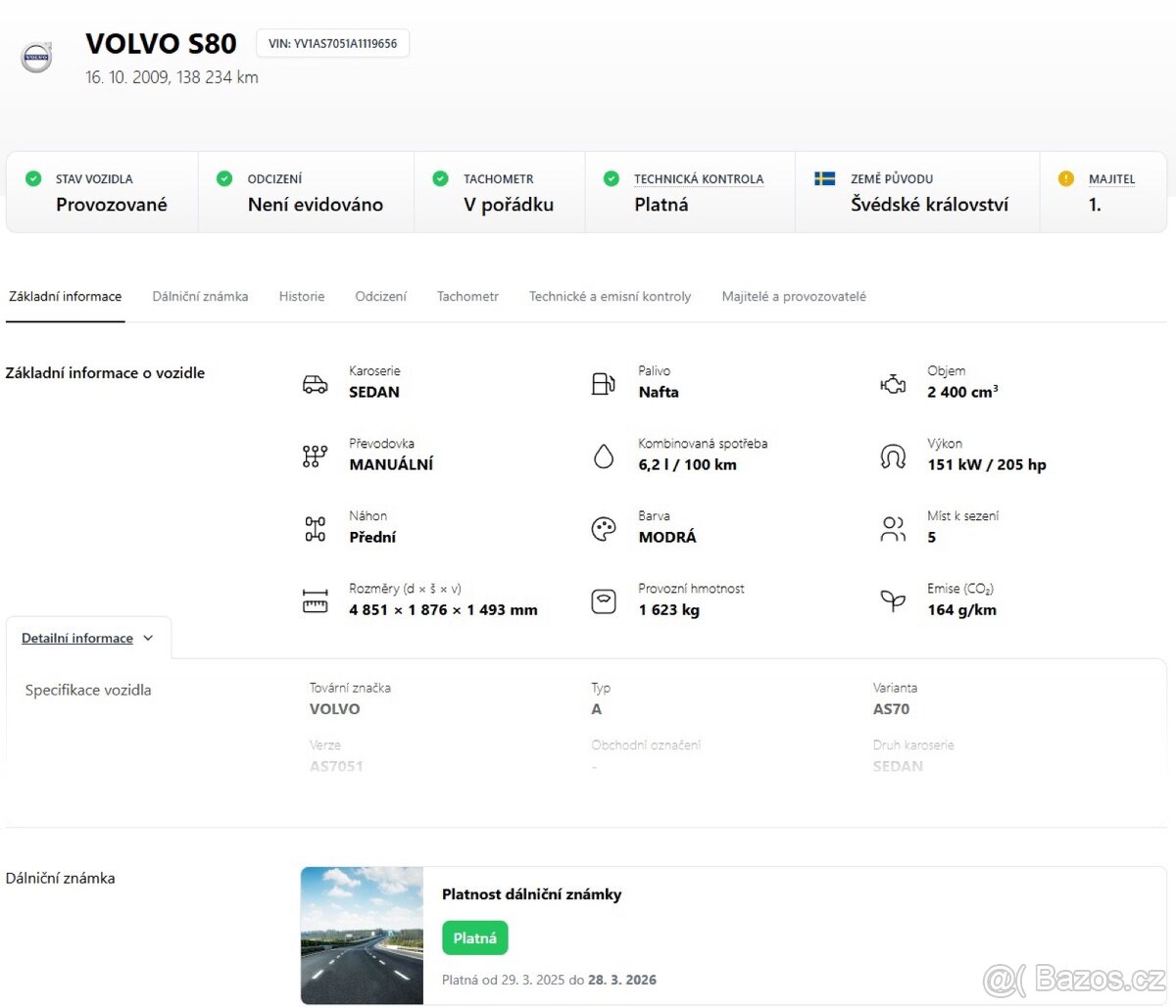 Volvo S80 2.4 D5 151kW, webasto, 143tkm - 12