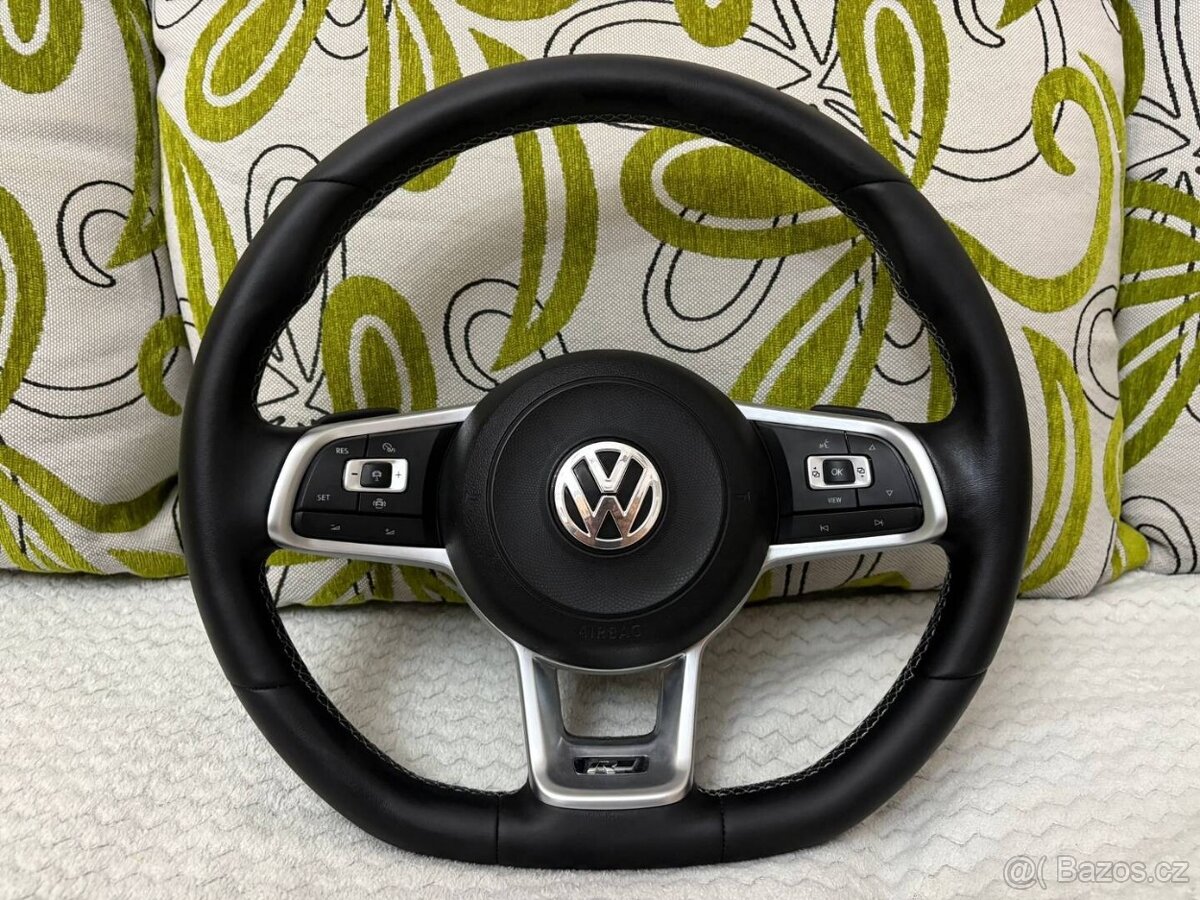 R-line VOLANT VOLKSWAGEN R RLINE kožený BIELE PREŠÍVANIE - 12