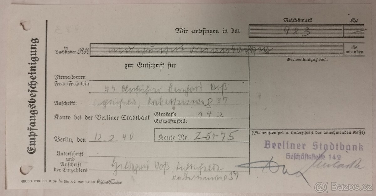 DOKUMENTY PO GENERÁL SS BERNHARD VOSS 2 - 12