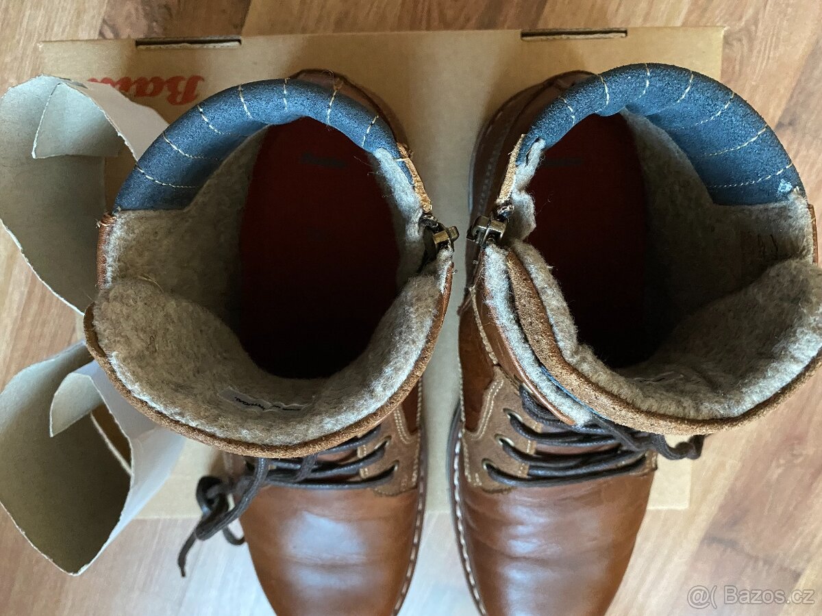Nové pánské zimní kožené boty Baťa s teplou podšívkou - 44 - 12
