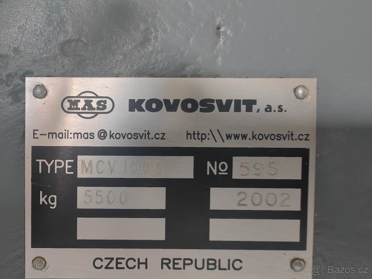 obráběcí Centrum MAS KOVOSVIT MCV1000 2002r - 12