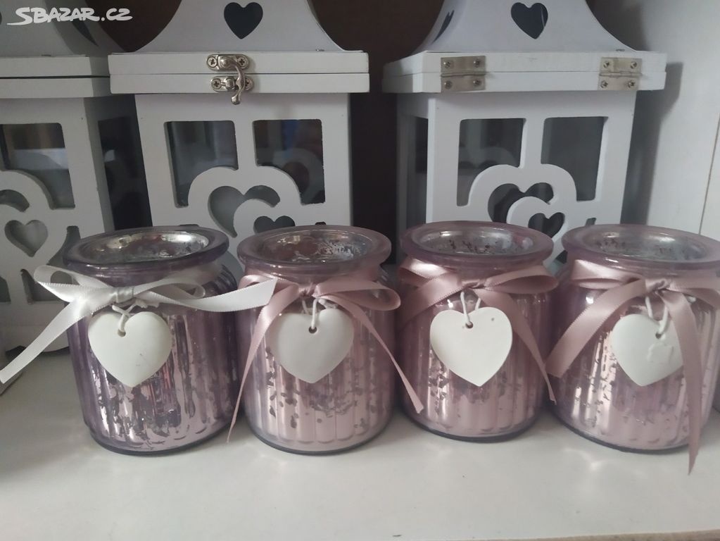 Svatební dekorace vázy svícny polštáře deky lucerny - 12