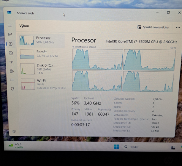 HP EliteBook 8570p/ Core i7 / 8 GB / SSD 240GB/ WIN 11 PRO - 12