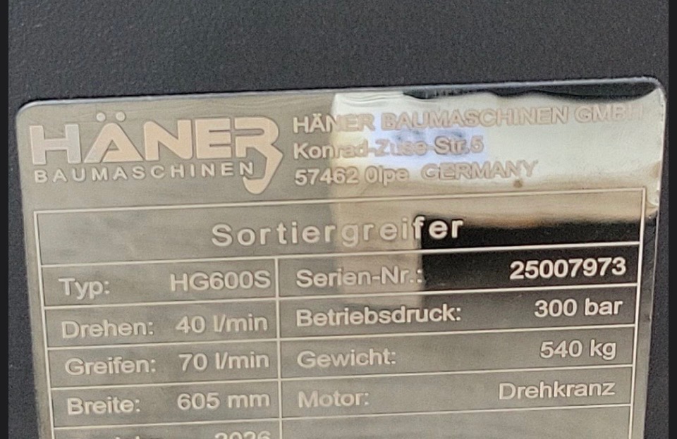 Sortýrovací drapák HG600S s rotátorem pro bagry 7-12t - 12