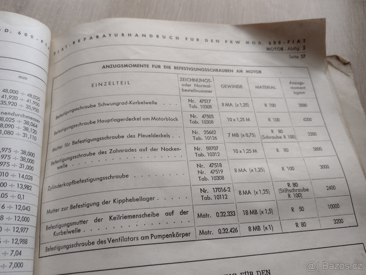 FIAT 600, DÍLENSKÁ PŘÍRUČKA - 12