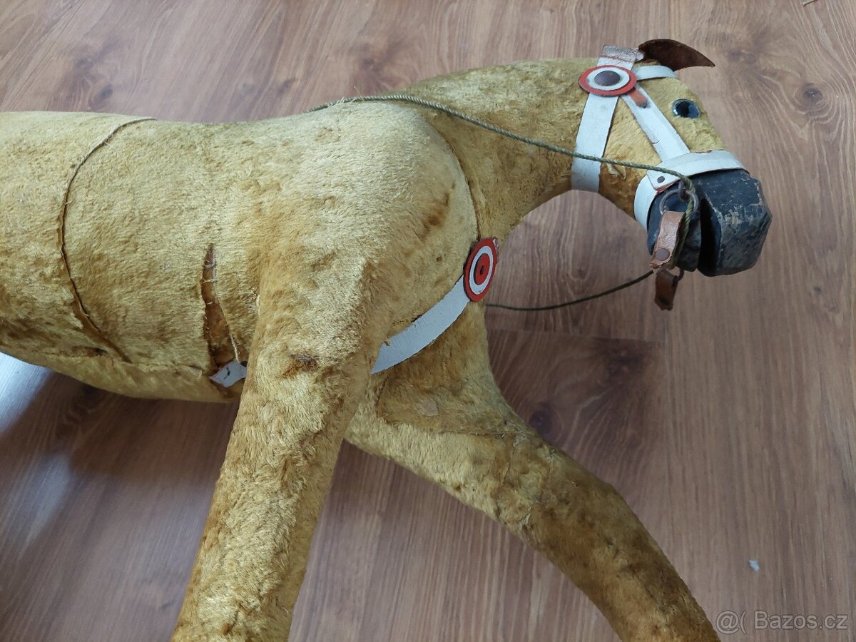 Starý houpací kůň koník - hračka retro vintage velice pěkný - 12