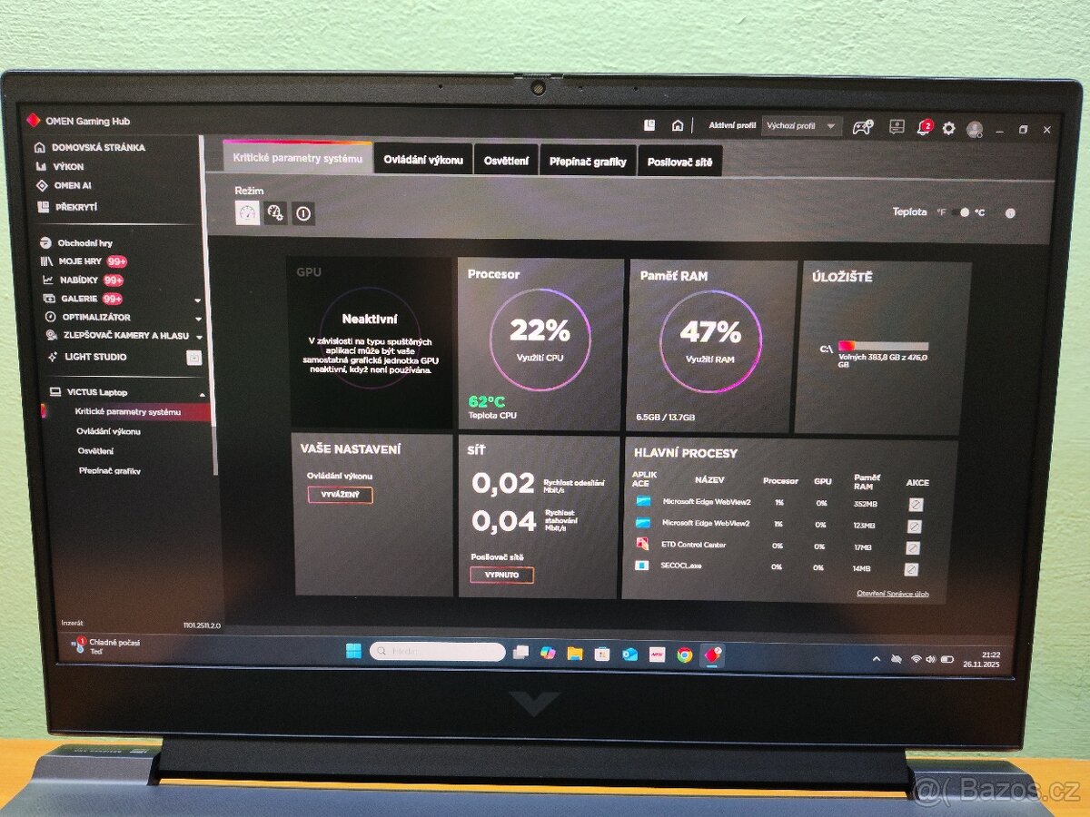 Herní Victus 16,RTX-4gen-120w,i5-13gen,RGB,19Měs.Záruka. - 12