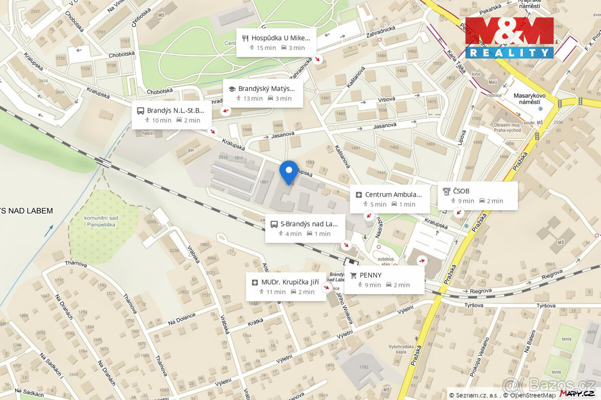 Pronájem skladu, 285 m², Brandýs nad Labem, ul. Kralupská - 12