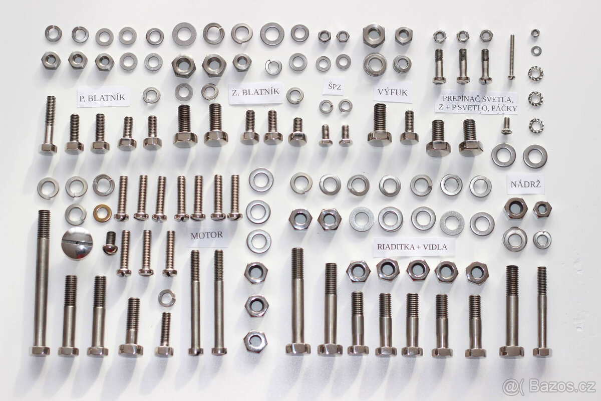 manet 90 - sada šroubu a osky kolies - 12