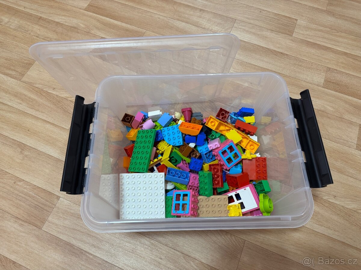 LEGO DUPLO – směs 230 kostek + úložná bedna TOP STAV - 12