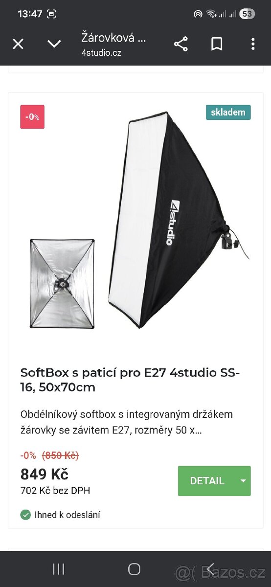 Fotografické studio, stativ, světlo, softbox, foto pozadí - 12
