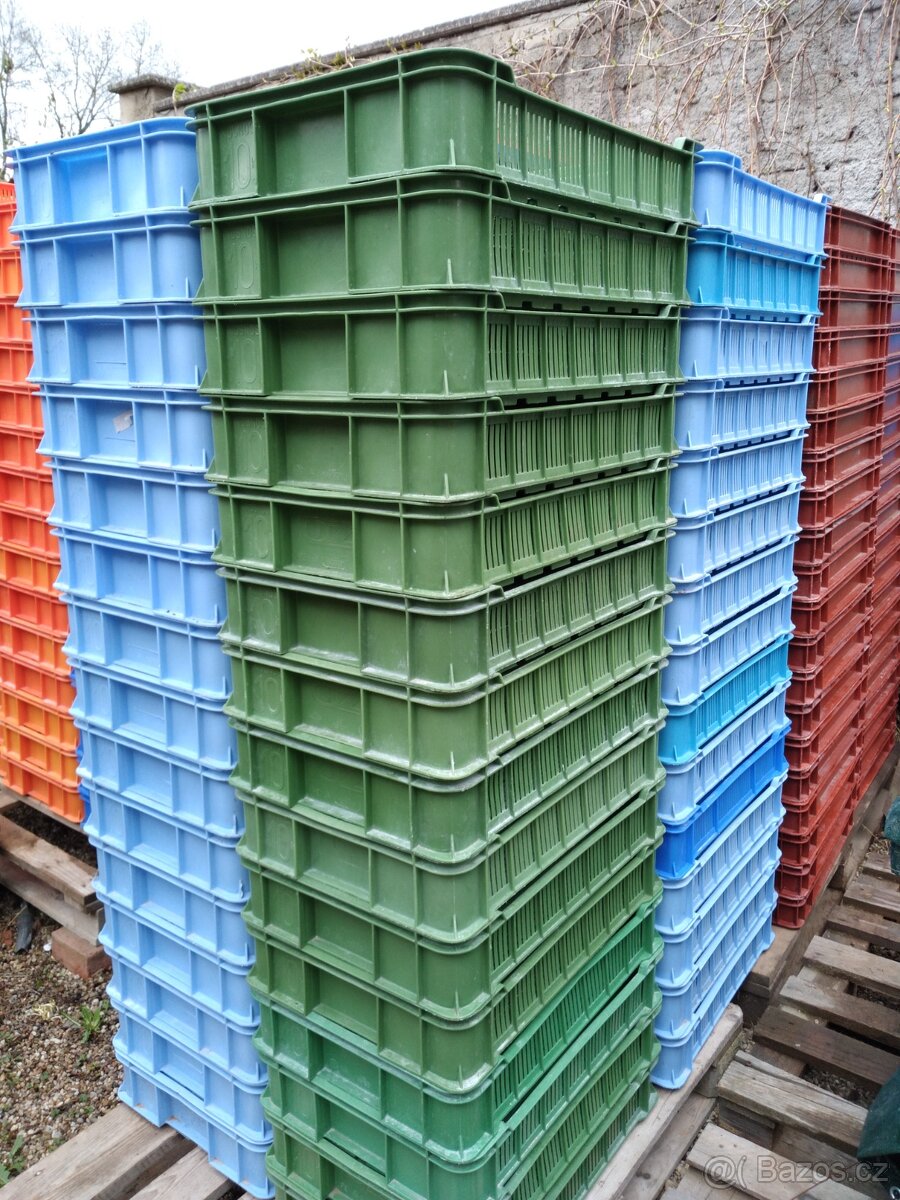 Plastové přepravky OZ ,nízké, barvené - 12