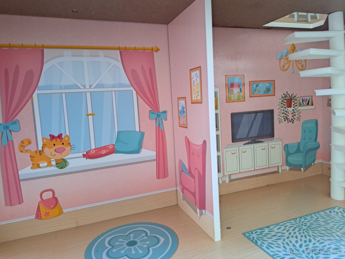 Velky dřevěný dům Woody pro panenky - 12