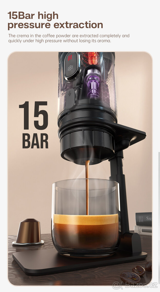Prenosný kávovar na nespresso,dolce gusto, mletú kávu - 12