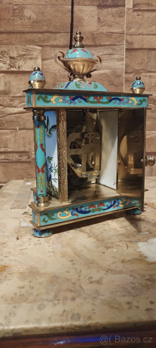 Prodám 2x stolní hodiny Cloisonne Perfektní stav. - 12
