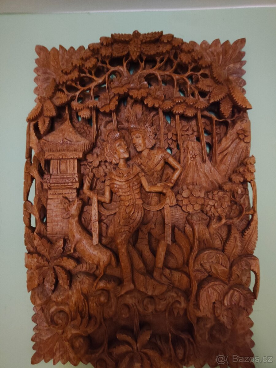 3 Balijské 3D obrazy dedina Mas - 12