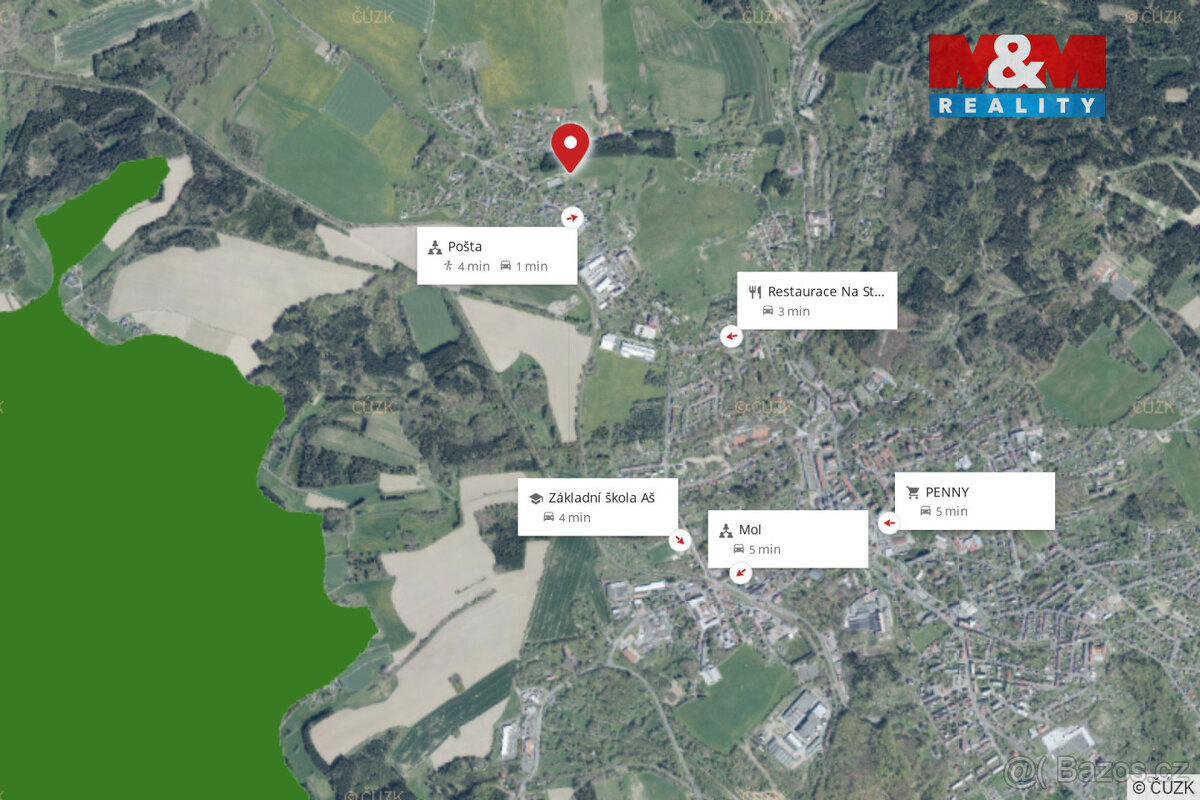 Prodej pozemku k bydlení, 1000 m², Krásná, Aš - 12