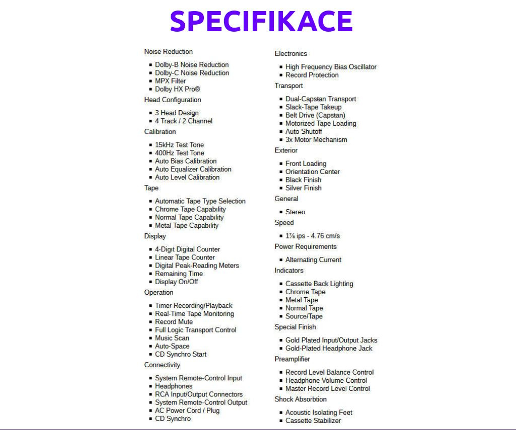 PIONEER CT-S620 Cassette Deck PŘIPRAVUJE SE - 12