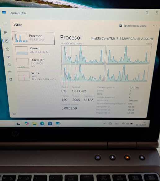 HP EliteBook 8570p/ Core i7 / 8 GB / SSD 240GB/ WIN 11 PRO - 12