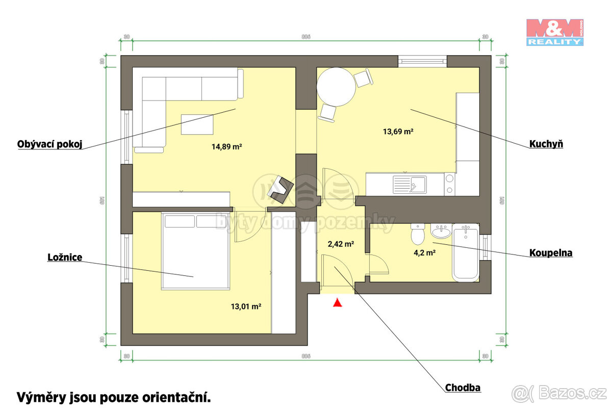 Prodej bytu 2+1, 49 m², Bor - 12