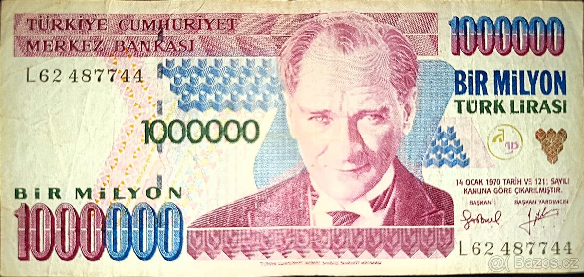 Turecké bankovky - 10 - 10 000 000 lir 1970 - 2009 - 12