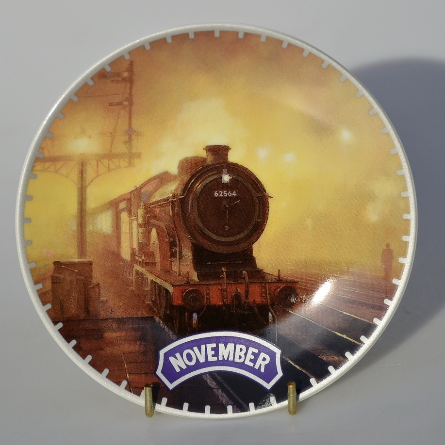 Vlaky 12 měsíců v roce -12 ks porcelánové talíře - 12