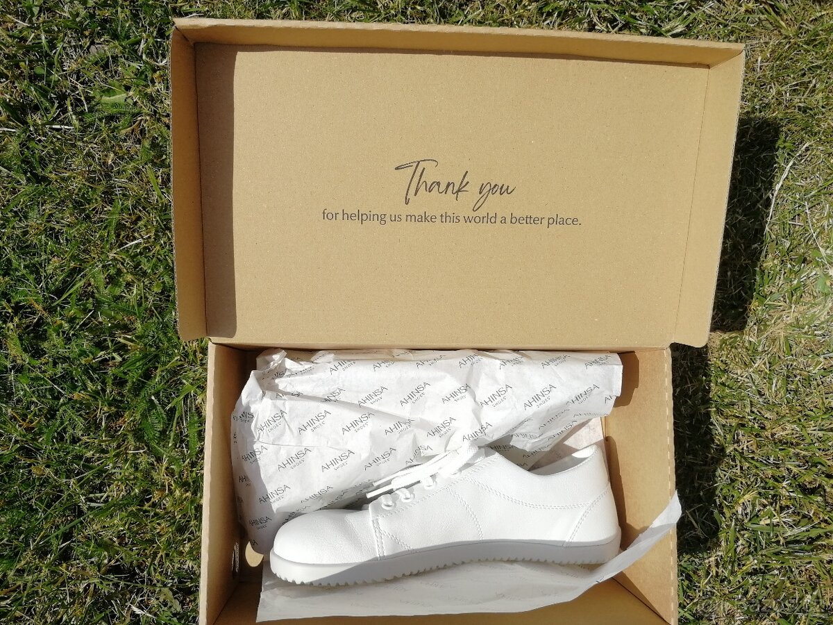 Ahinsa bílé tenisky Vida Kůže 40 - 12