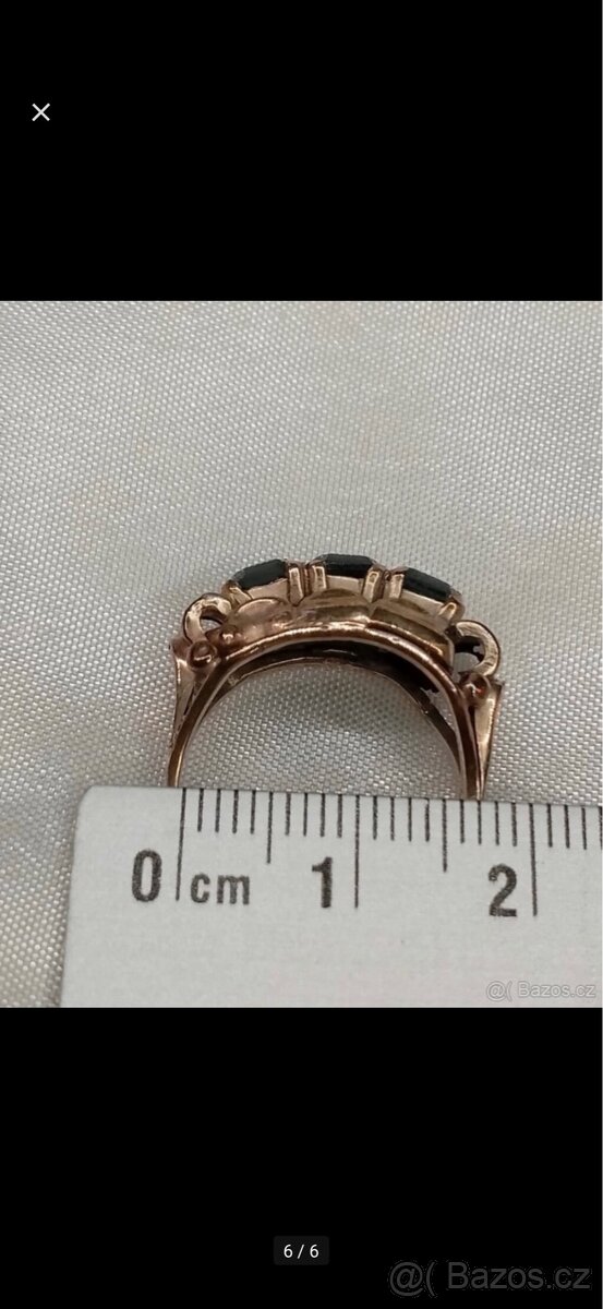 Zlatý starožtiný “podvazkový” prsten - 12