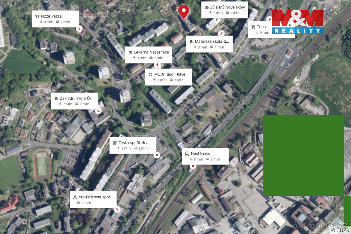 Pronájem bytu 2+1, 48 m², Ústí nad Labem, ul. Železná - 12