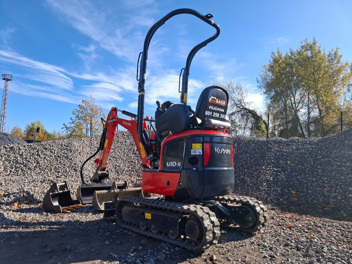 Půjčovna-pronájem-práce minibagrem Kubota - 12