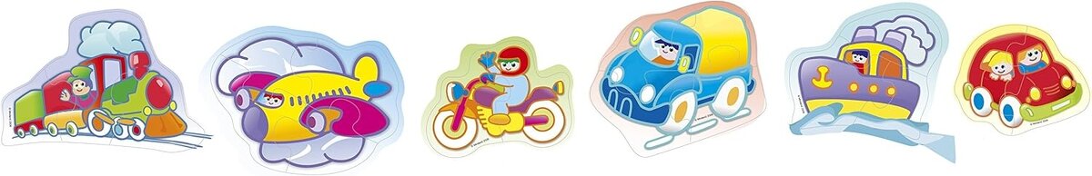 Puzzle Miniland Flexi Form dopravní prostředky + zvířata - 12