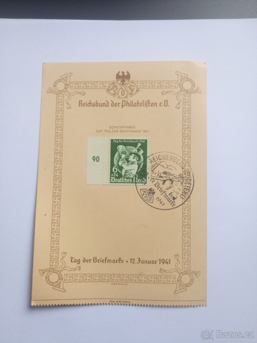 Staré poštovní známky psaní dopis Liberec Reichenberg 2 - 12