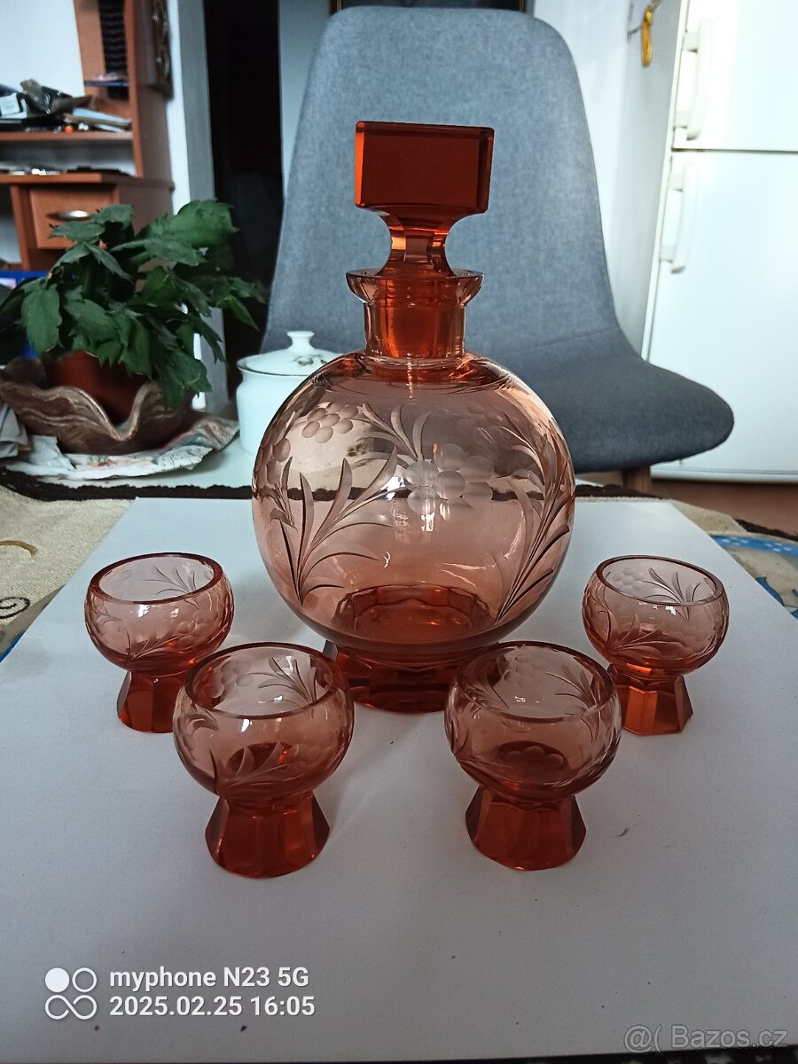 Retro kristalove sklo brus lisovane misy t vazy atd. - 12