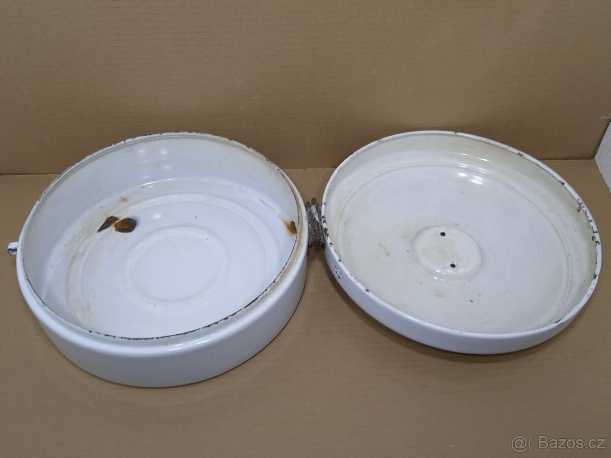 Retro smaltovaná dóza na potraviny - 12