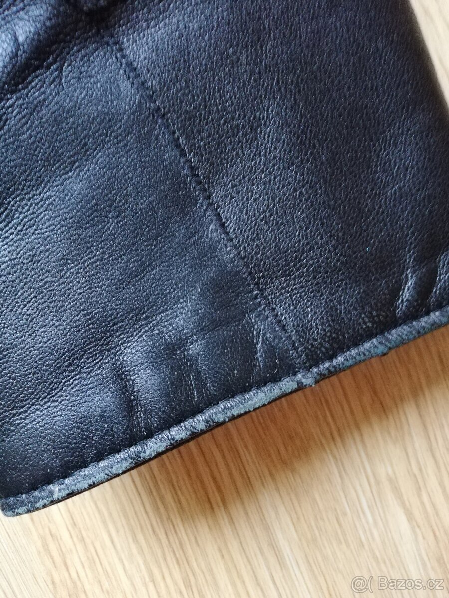 dámská kožená bunda s kapucí a kožíškem vel. 38/M - 12