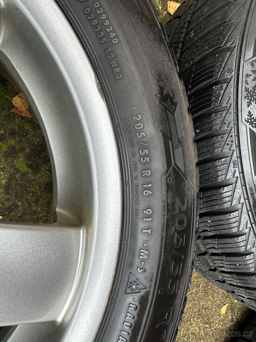 Alu kola Borrbet 5x122 r16, zimní pneu 205/55/16 - 12