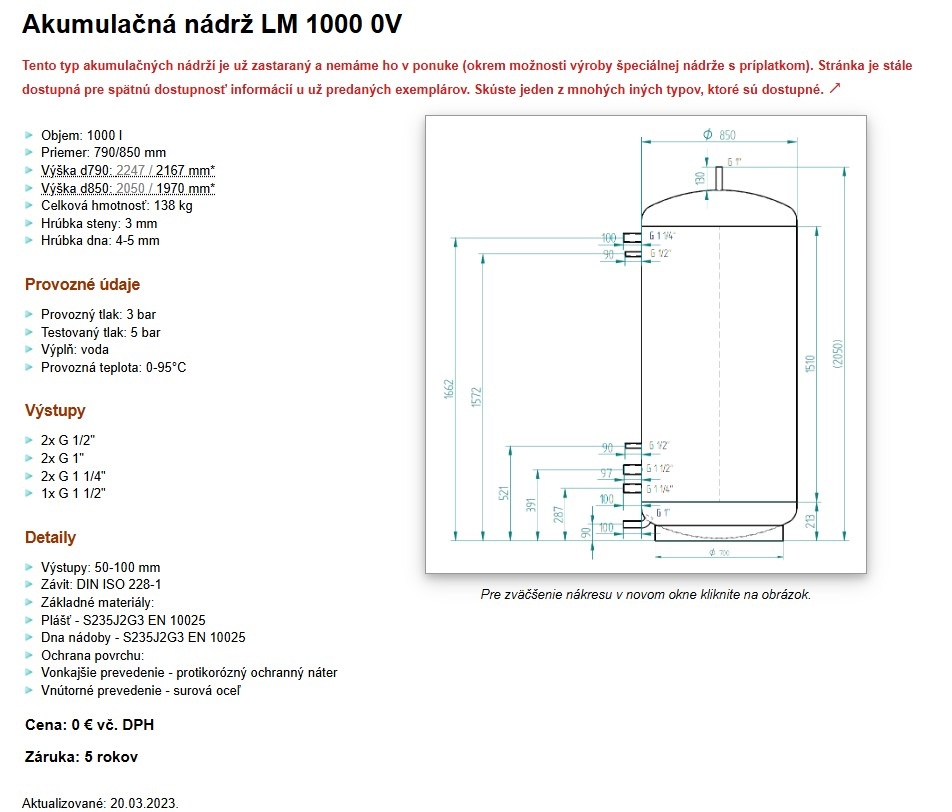 Akumulační nádrž 1000L s regulací - 12