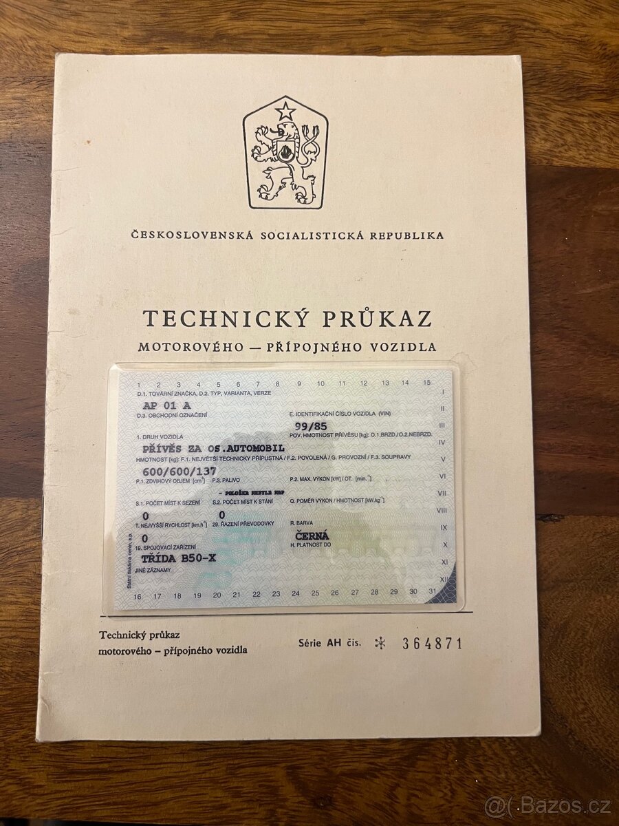 Přívěsný Vozík AP 01 A - 12