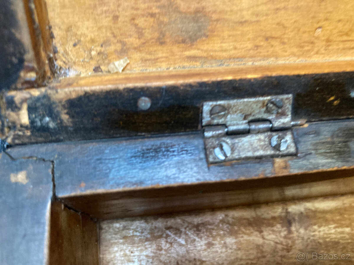 Šperkovnice dřevěná stará se zámkem 600 kč - 12