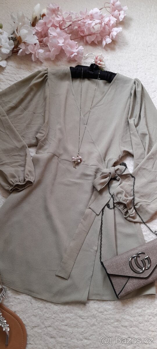 Asos olivové zavinovací krátké šaty - 12
