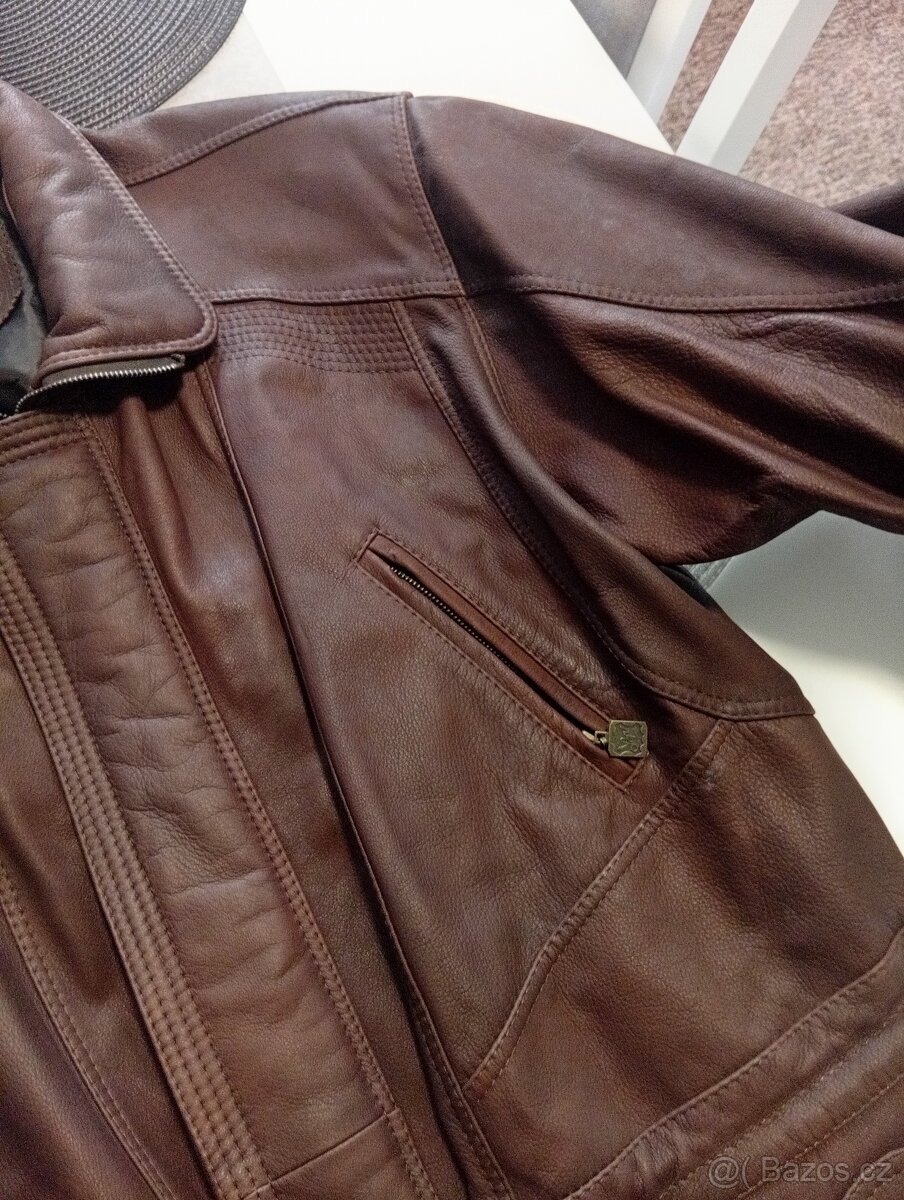 Prodám koženou bundu velikost 56 třikrát nošené - 12