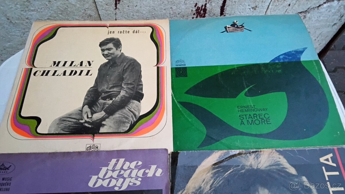 Měděné talire,sklo ,obraz, Lp desky - 12