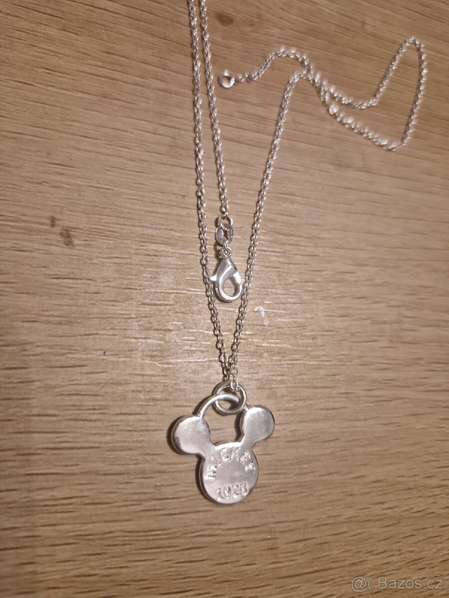 Dámský i dívčí stříbrný náhrdelník 925 Mickey mouse 45 cm - 12