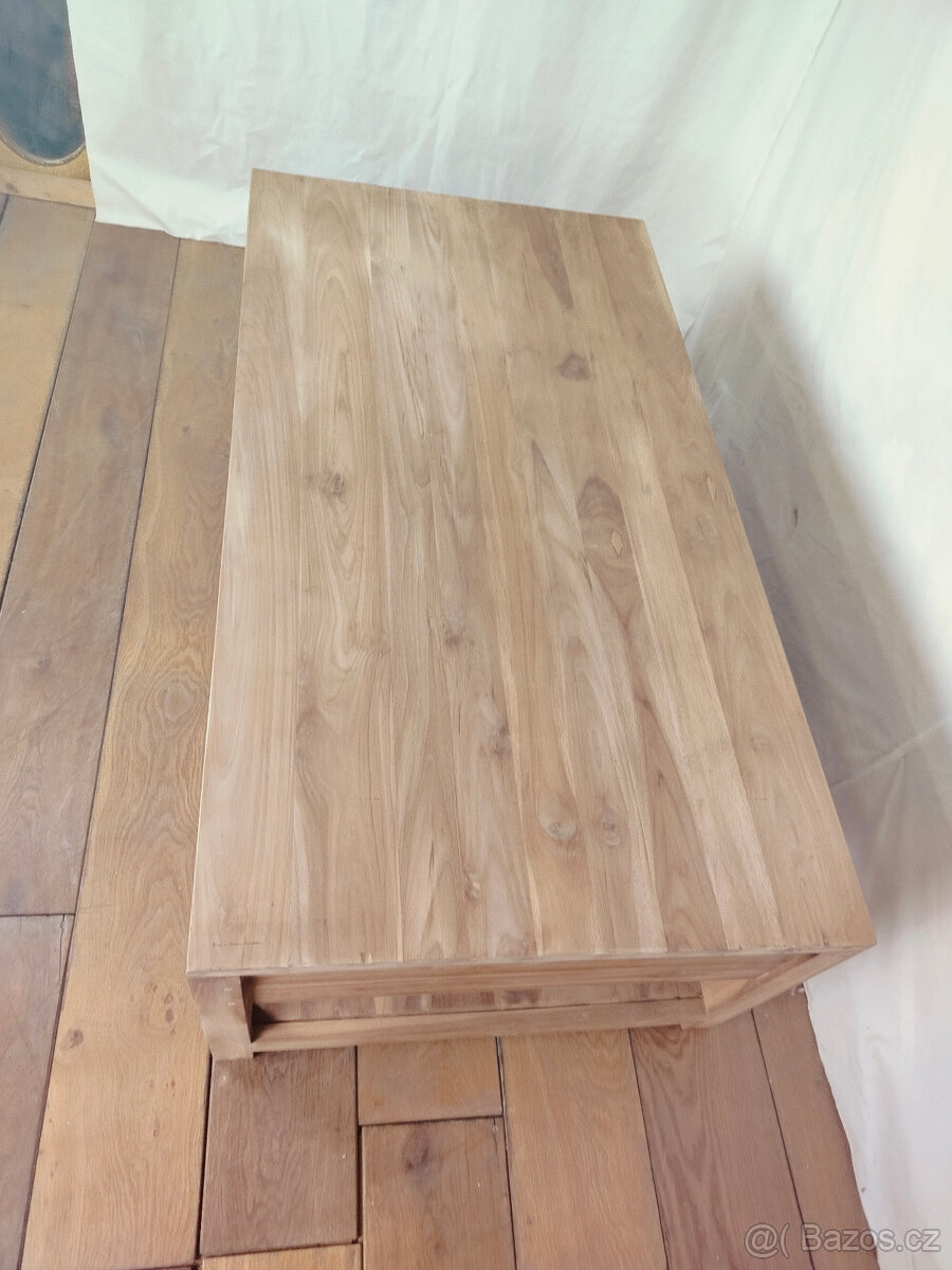 Moderní konferenční stolek - masiv teak - 12