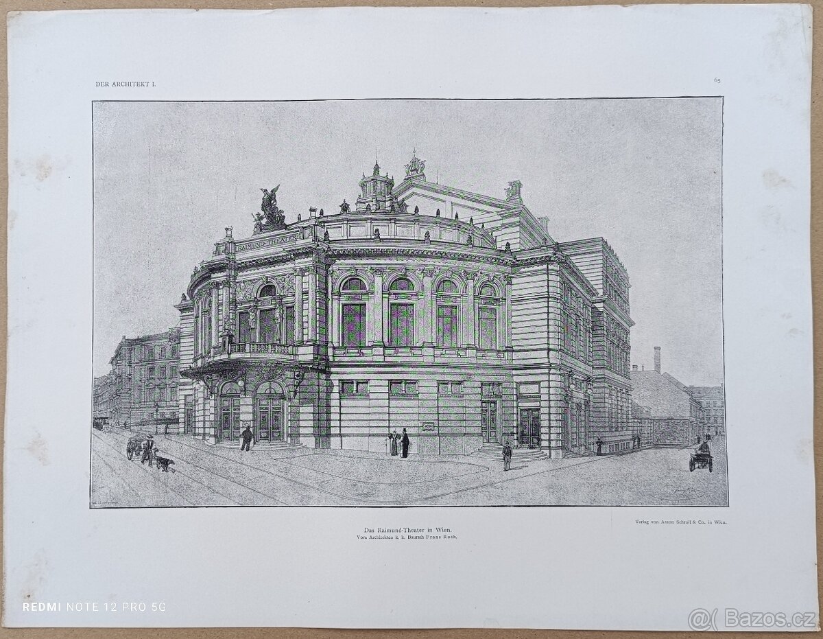 Originální litografické listy z „Der Architekt“ (1895 - 12