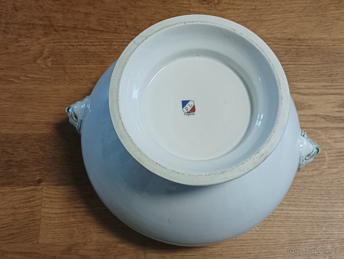 STAROŽITNÁ SECESNÍ PORCELÁNOVÁ MÍSA PIGOIS & JACQUET FRANCIE - 12