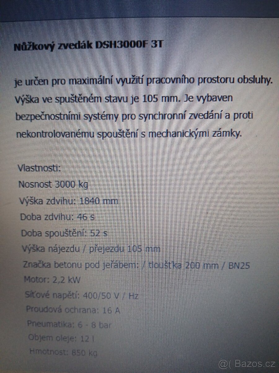 Nůžkový zvedák DSH3000F na 3000kg - 12