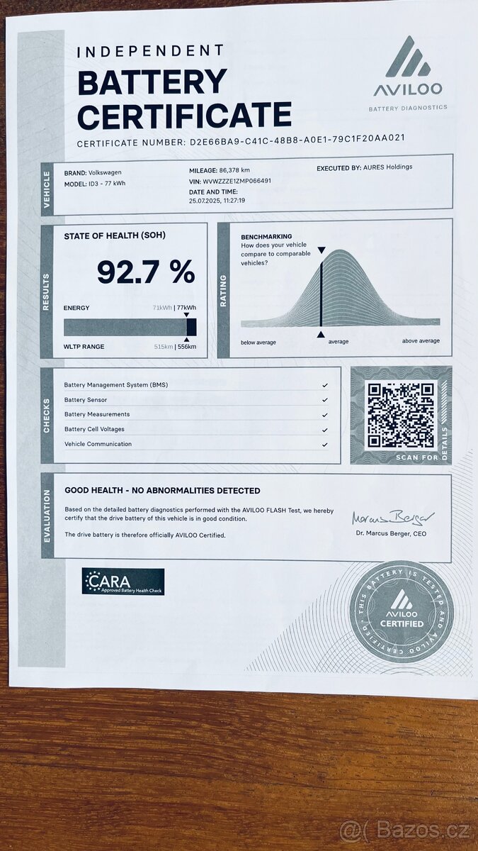 VW ID.3 Pro S,150 kW,77kWh bat.,5/21,Matrix,HUD,masáž,SoH93% - 12